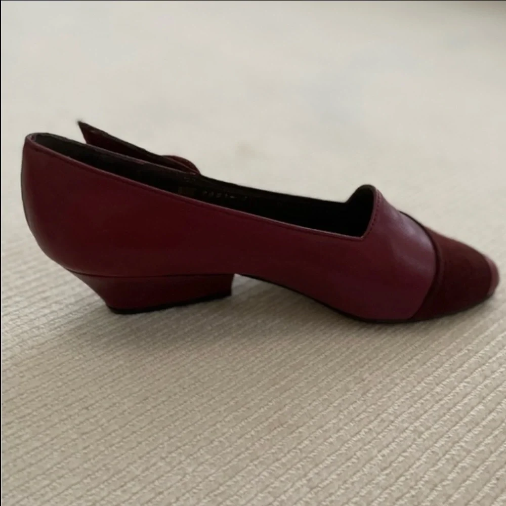 Sacco -Patricia Burgundy Red Leather And Suede Shoe